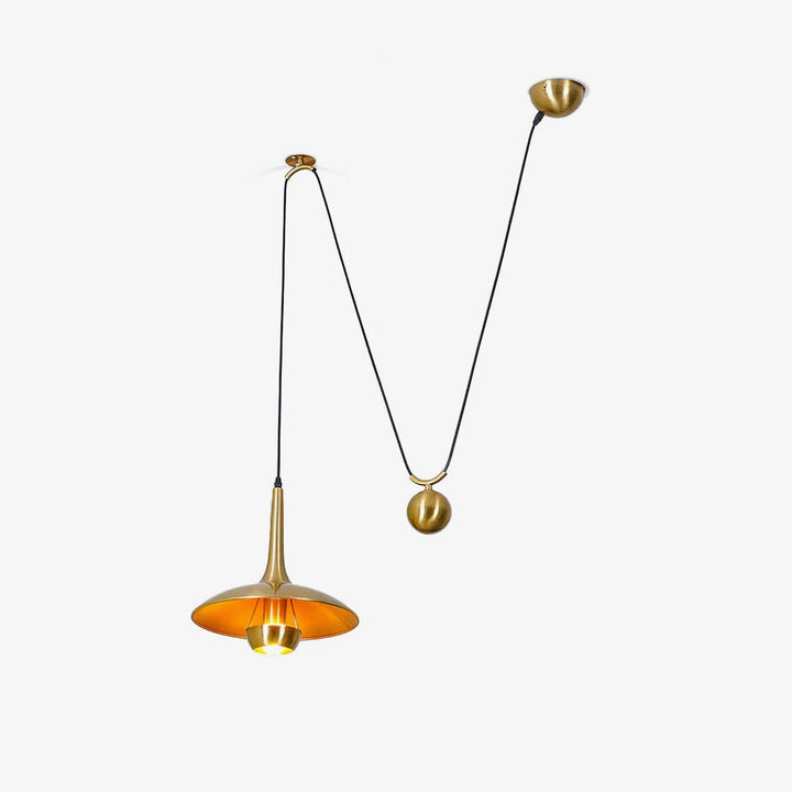 Pendant Lamp Adjustable Pulley Drop Chrome Finish Sleek Modern - Neutralighting