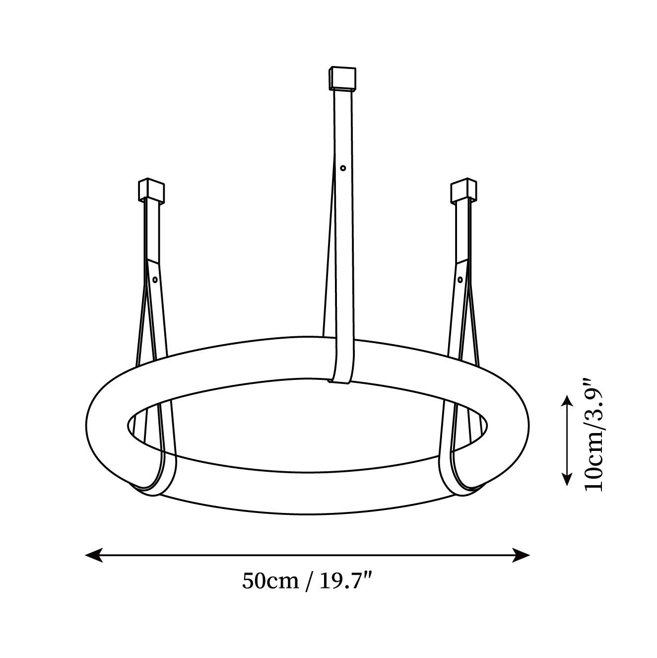 Étoile Pendant Light Chandelier Alabaster Ring Triple Leather - Neutralighting