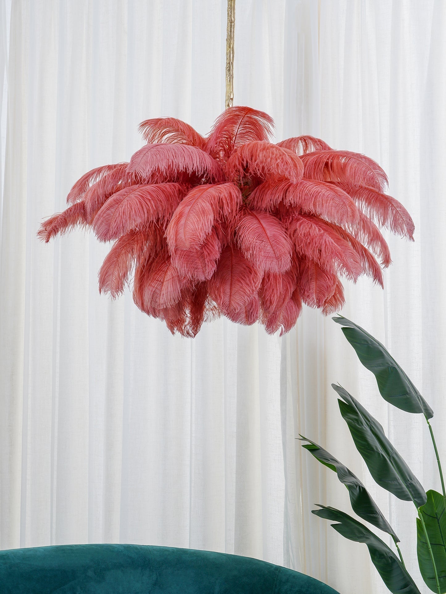 Ostrich Feather Chandelier - Blowlighting