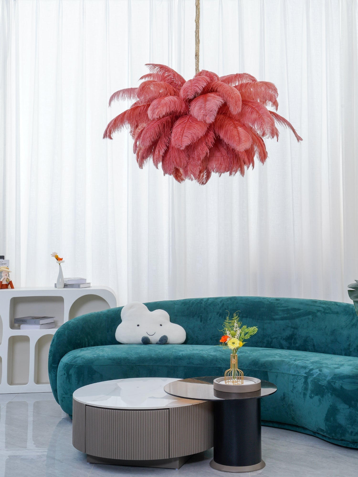 Ostrich Feather Chandelier - Blowlighting
