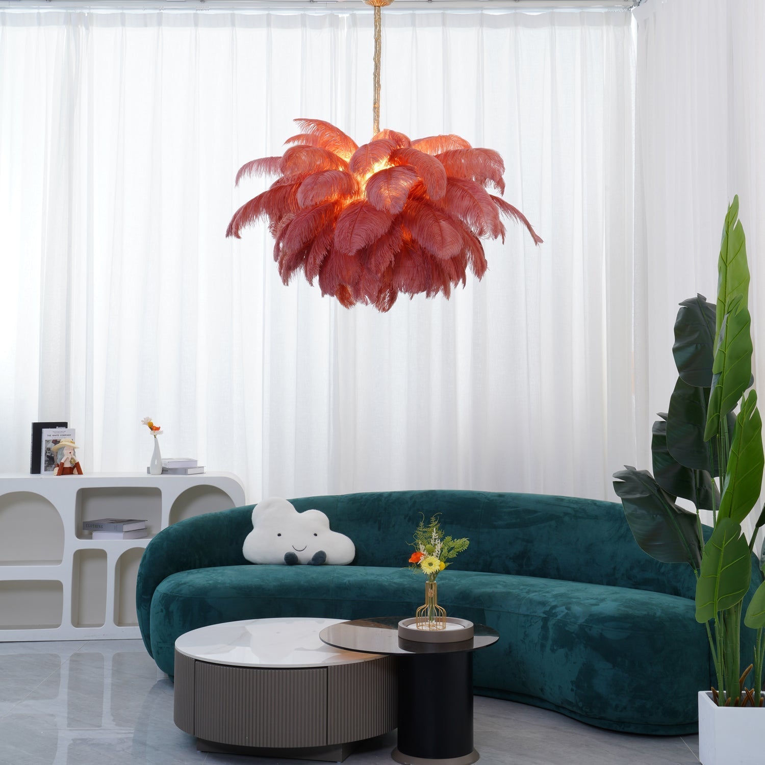 Ostrich Feather Chandelier - Blowlighting