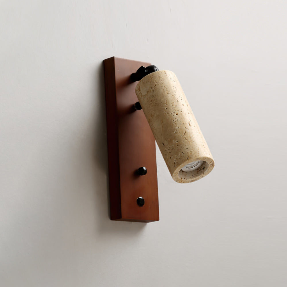 Neptune Wall Lamp Spotlight Yellow Travertine Wood - Neutralighting
