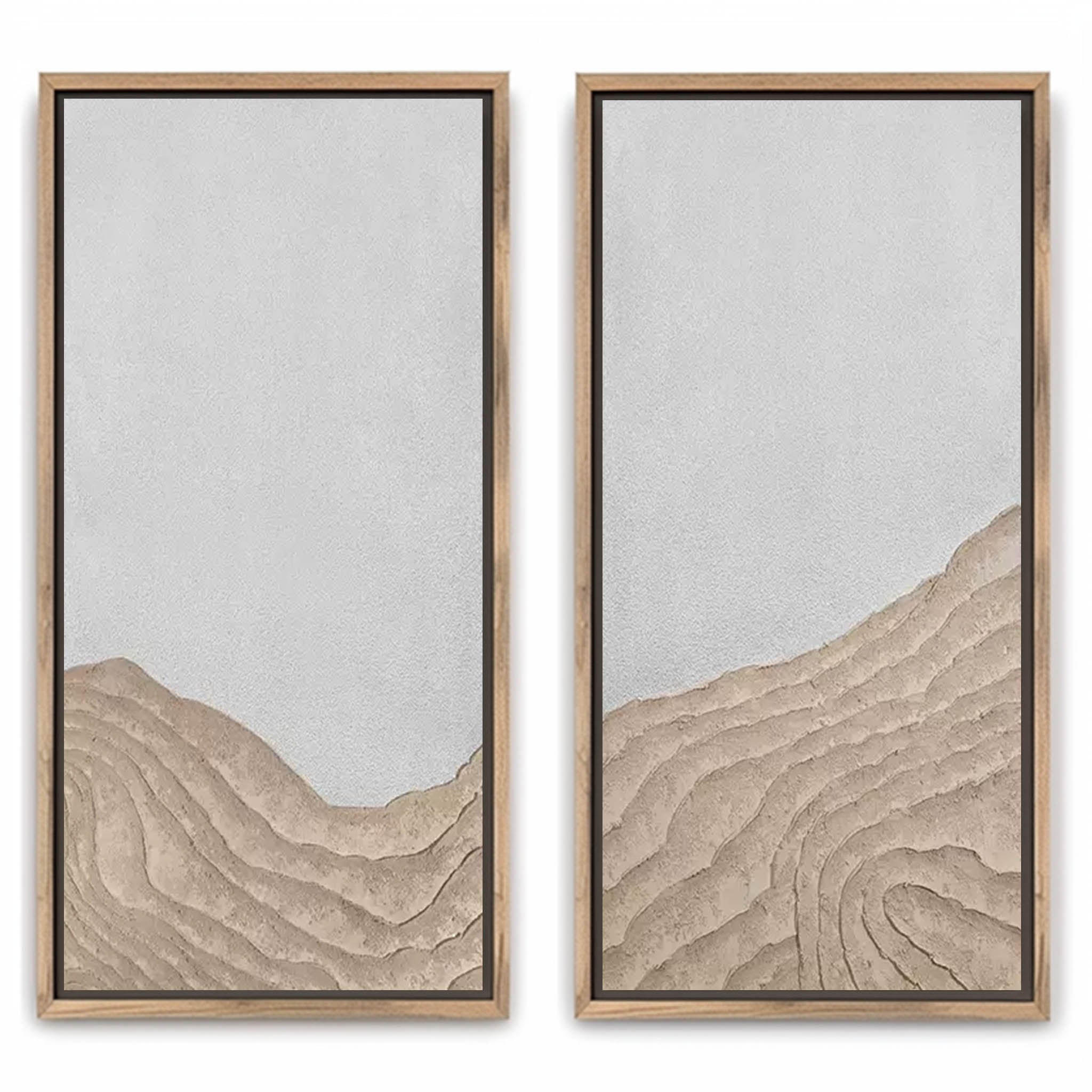 Wall Art Horizontal Wabi-Sabi Plaster Sea Relief
