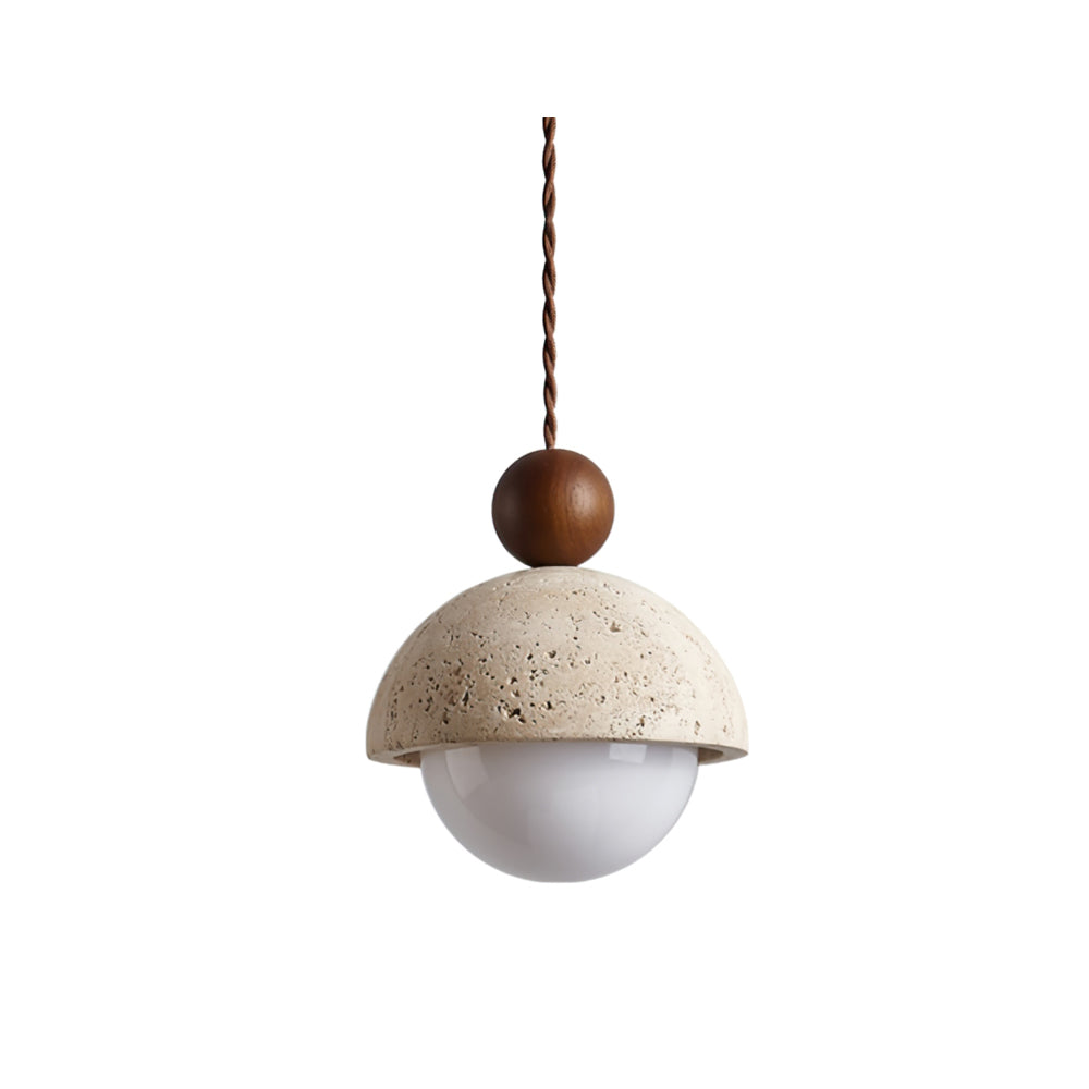 Aria Pendant Light Travertine Dome Glass - Neutralighting