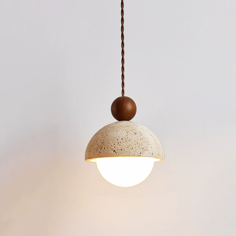 Aria Pendant Light Travertine Dome Glass - Neutralighting