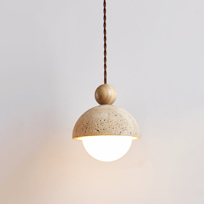 Aria Pendant Light Travertine Dome Glass - Neutralighting