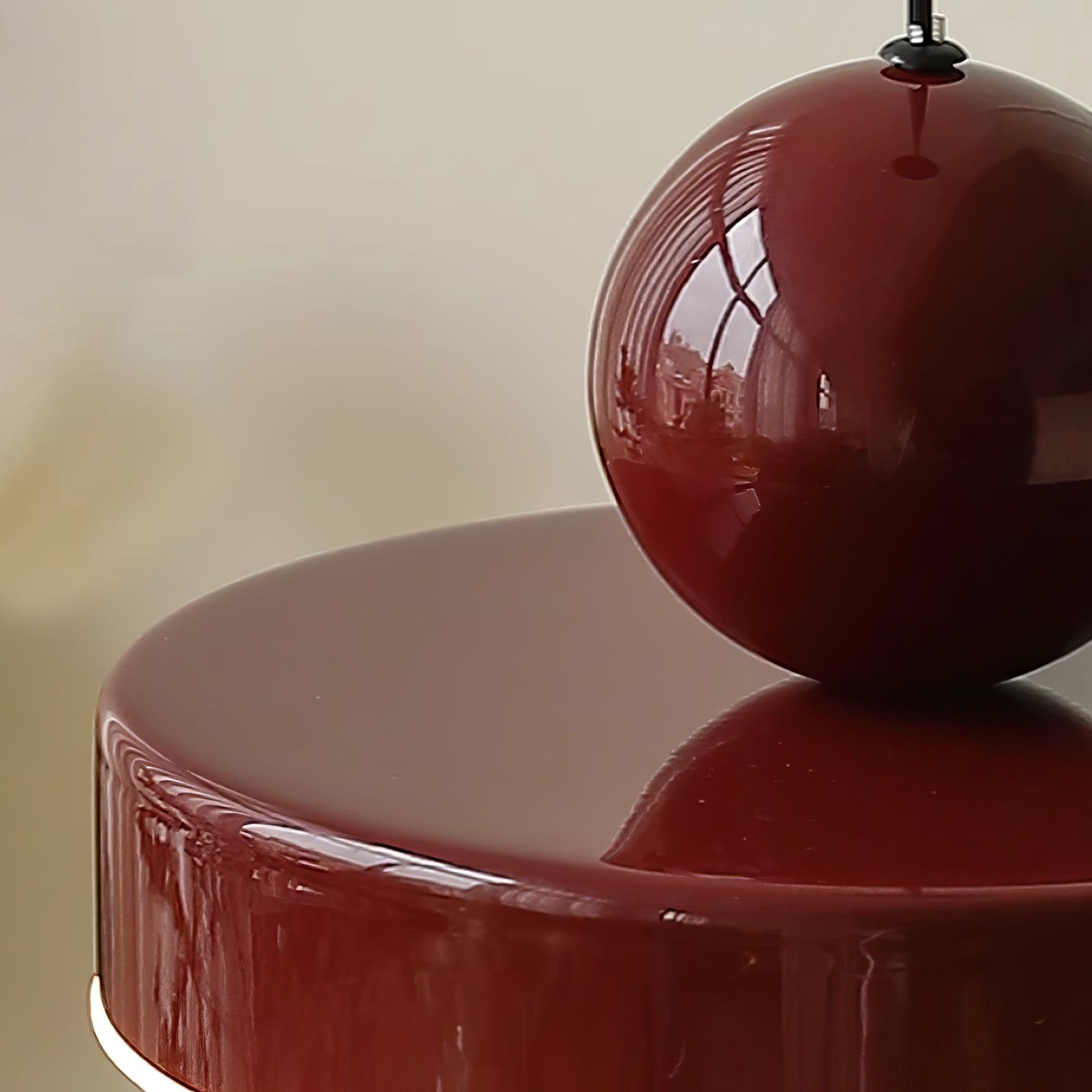 Pendant Lamp Metal Body Red Sphere Shade Modern Retro Accent - Neutralighting