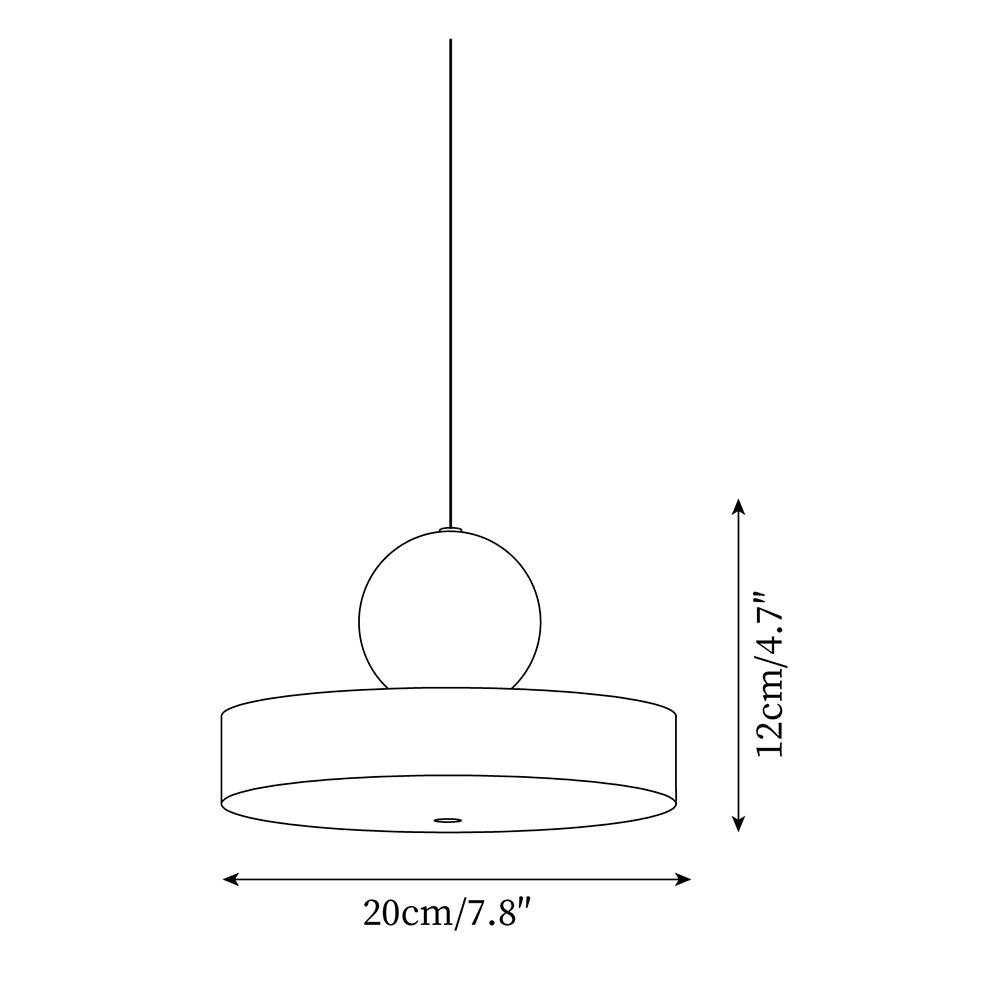 Pendant Lamp Metal Body Red Sphere Shade Modern Retro Accent - Neutralighting