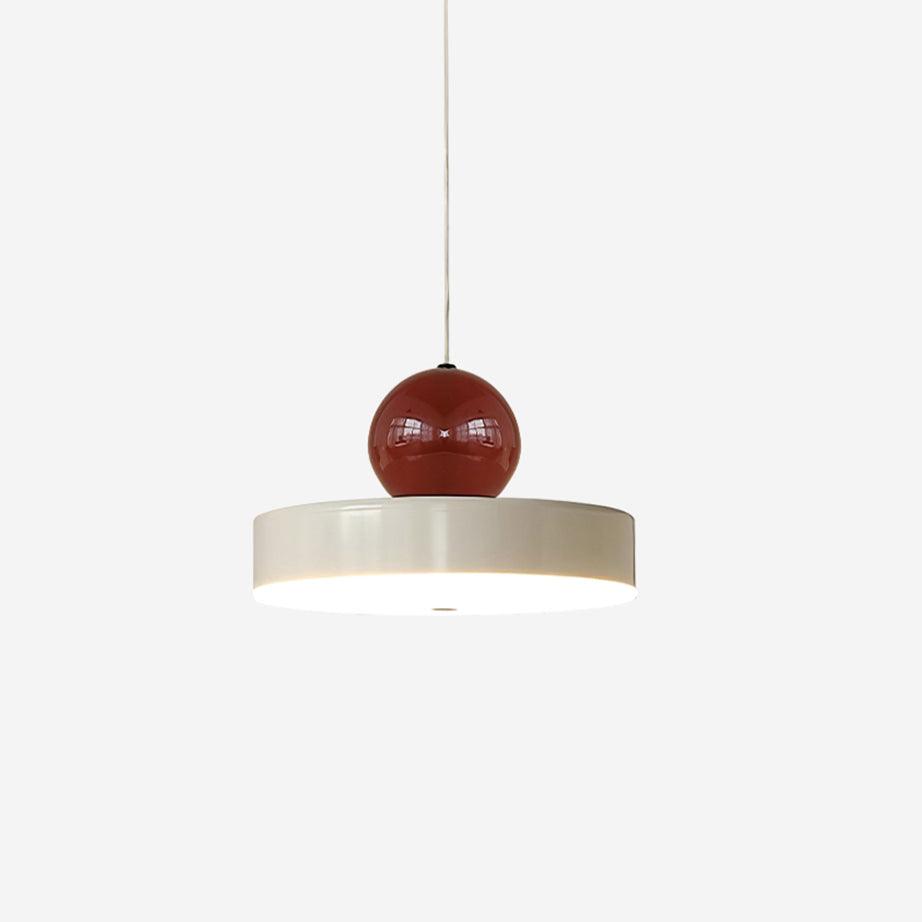 Pendant Lamp Metal Body Red Sphere Shade Modern Retro Accent - Neutralighting