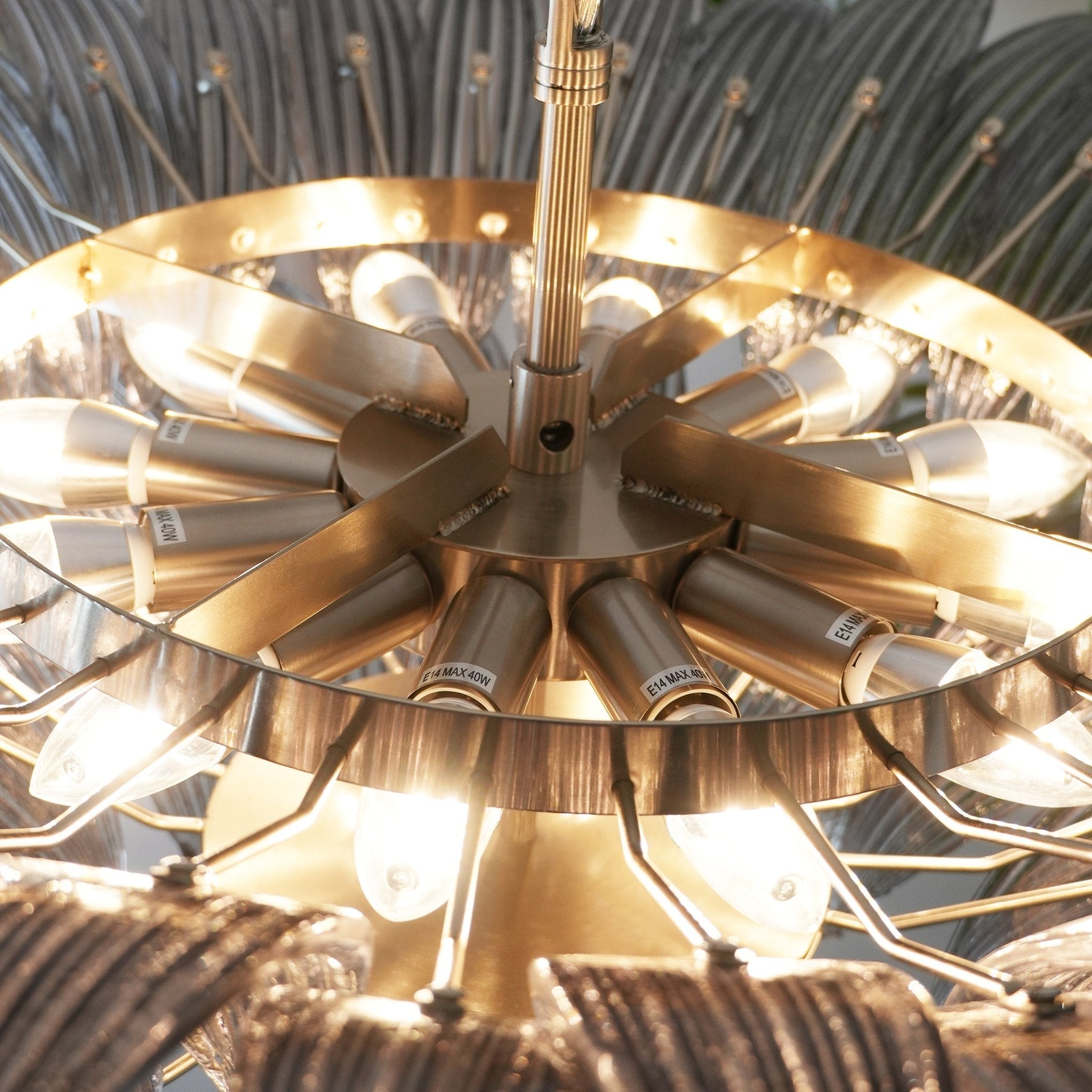 Aurora Chandelier Murano Glass Palm Leaf Tiered