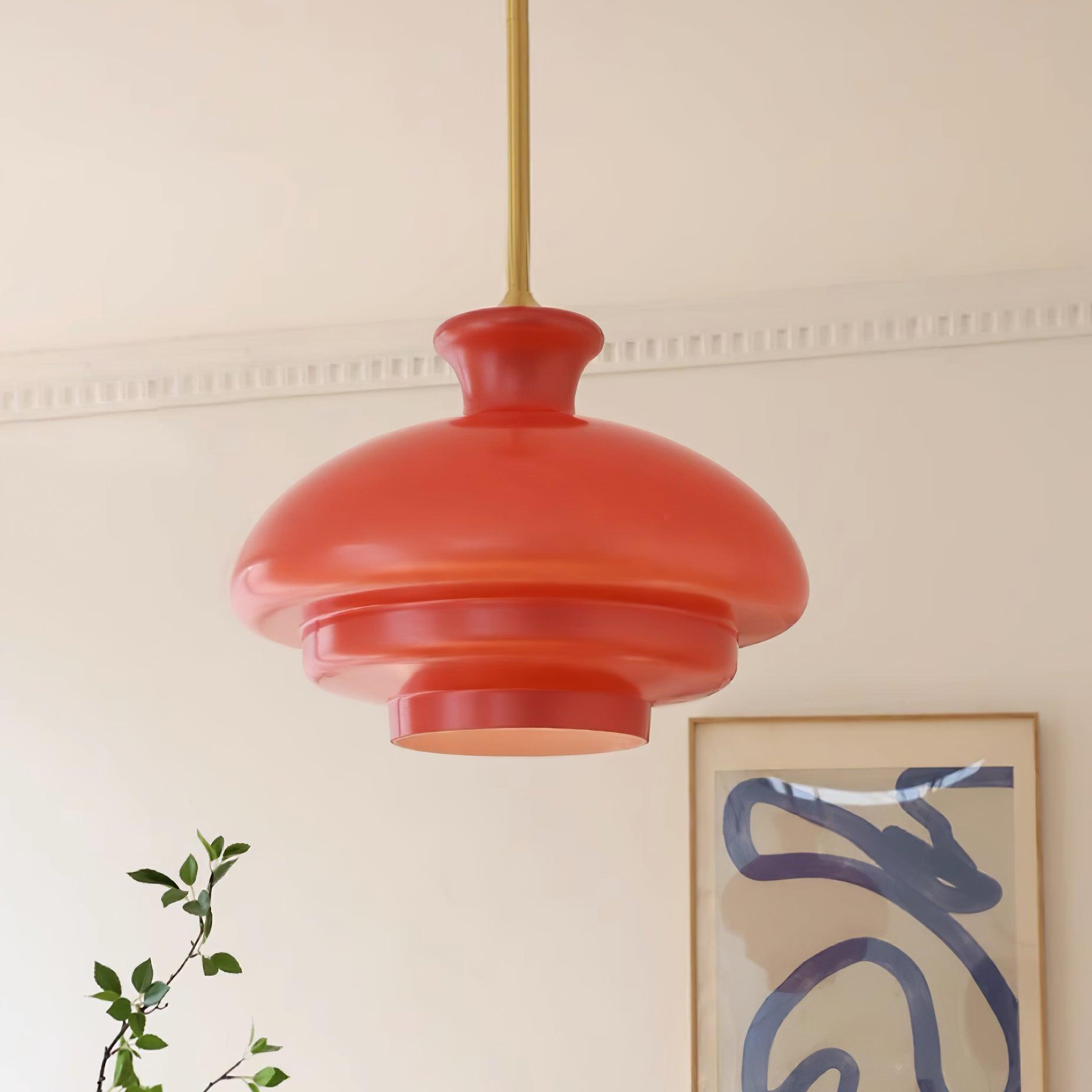 Pendant Lamp Layered Glass Dome Retro Silhouette Warm Ambient Glow - Neutralighting