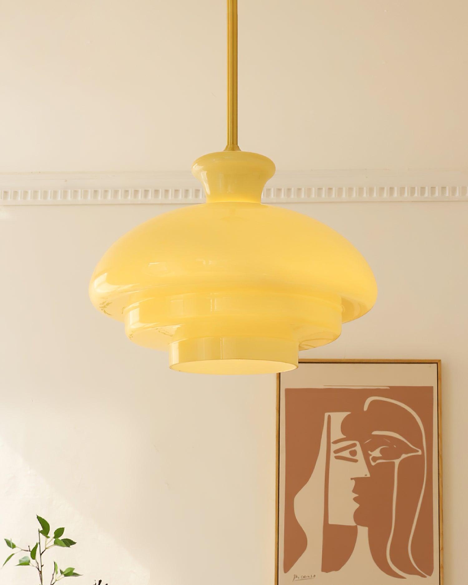 Pendant Lamp Layered Glass Dome Retro Silhouette Warm Ambient Glow - Neutralighting