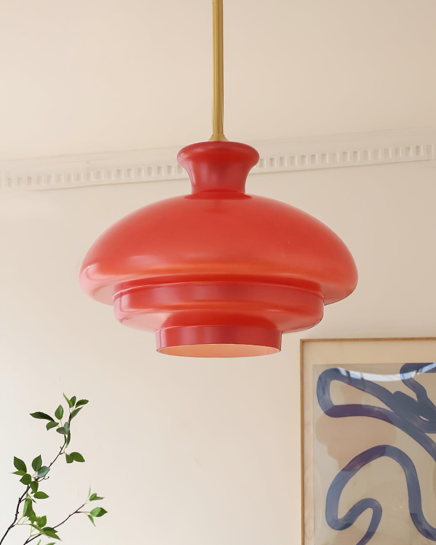 Pendant Lamp Layered Glass Dome Retro Silhouette Warm Ambient Glow - Neutralighting