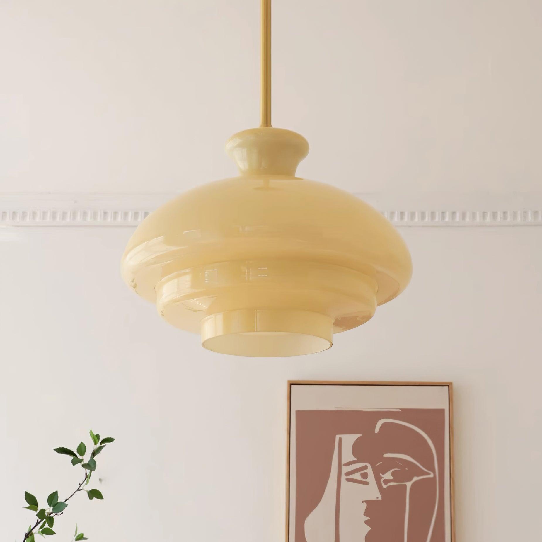 Pendant Lamp Layered Glass Dome Retro Silhouette Warm Ambient Glow - Neutralighting