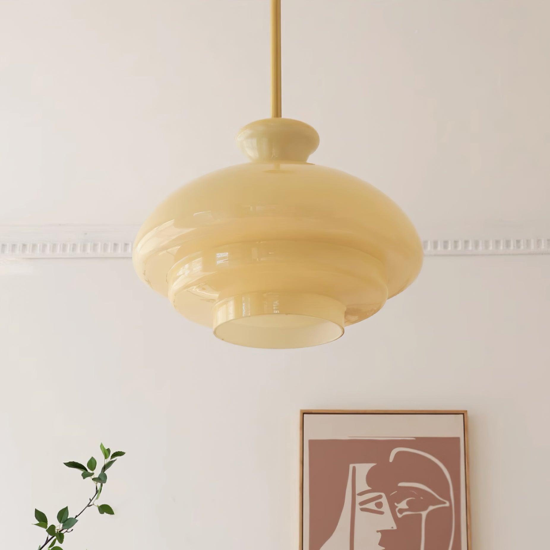 Pendant Lamp Layered Glass Dome Retro Silhouette Warm Ambient Glow - Neutralighting