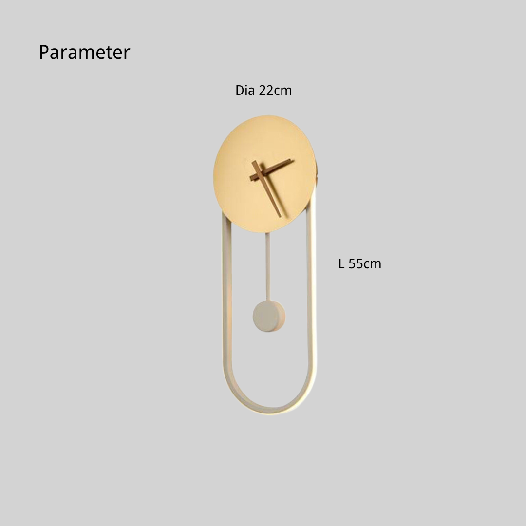Arisha Nordic Clock Wall Lamp, Gold & Black - Neutralighting