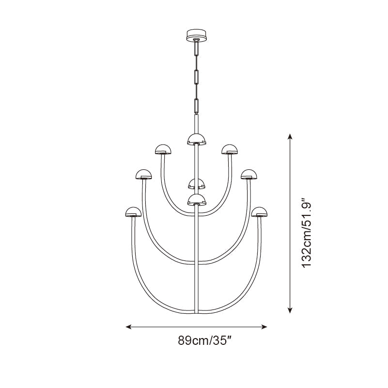 Pedra Chandelier Alabaster Minimalist Arc Geometry - Neutralighting