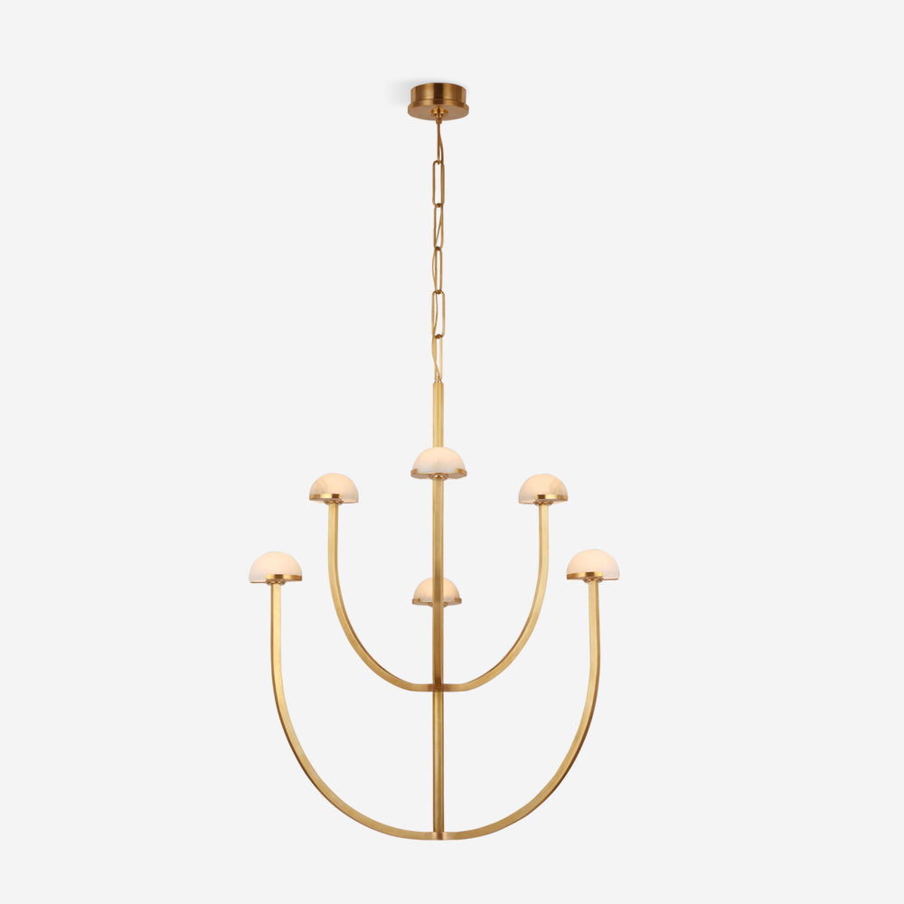 Pedra Chandelier Alabaster Minimalist Arc Geometry - Neutralighting