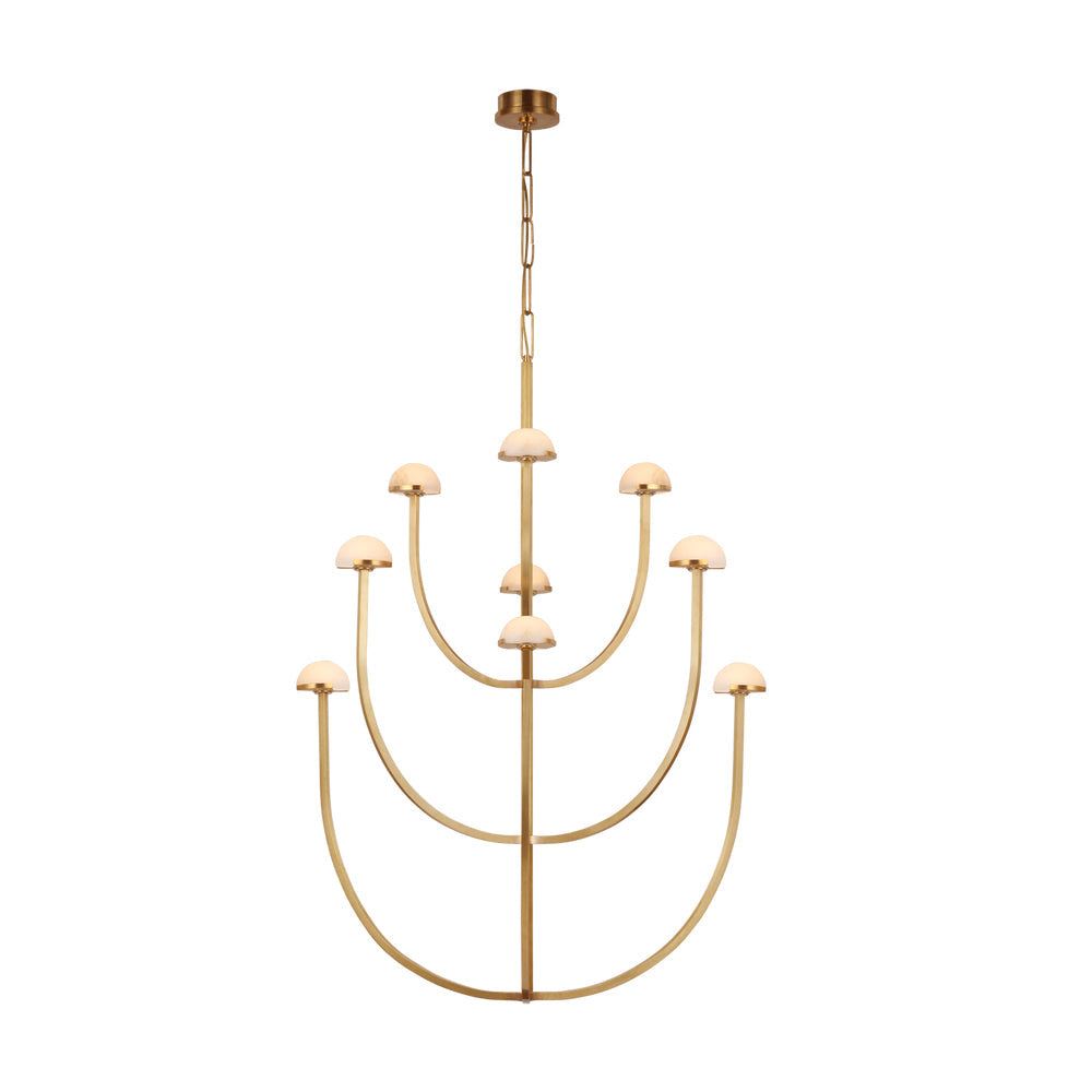Pedra Chandelier Alabaster Minimalist Arc Geometry - Neutralighting