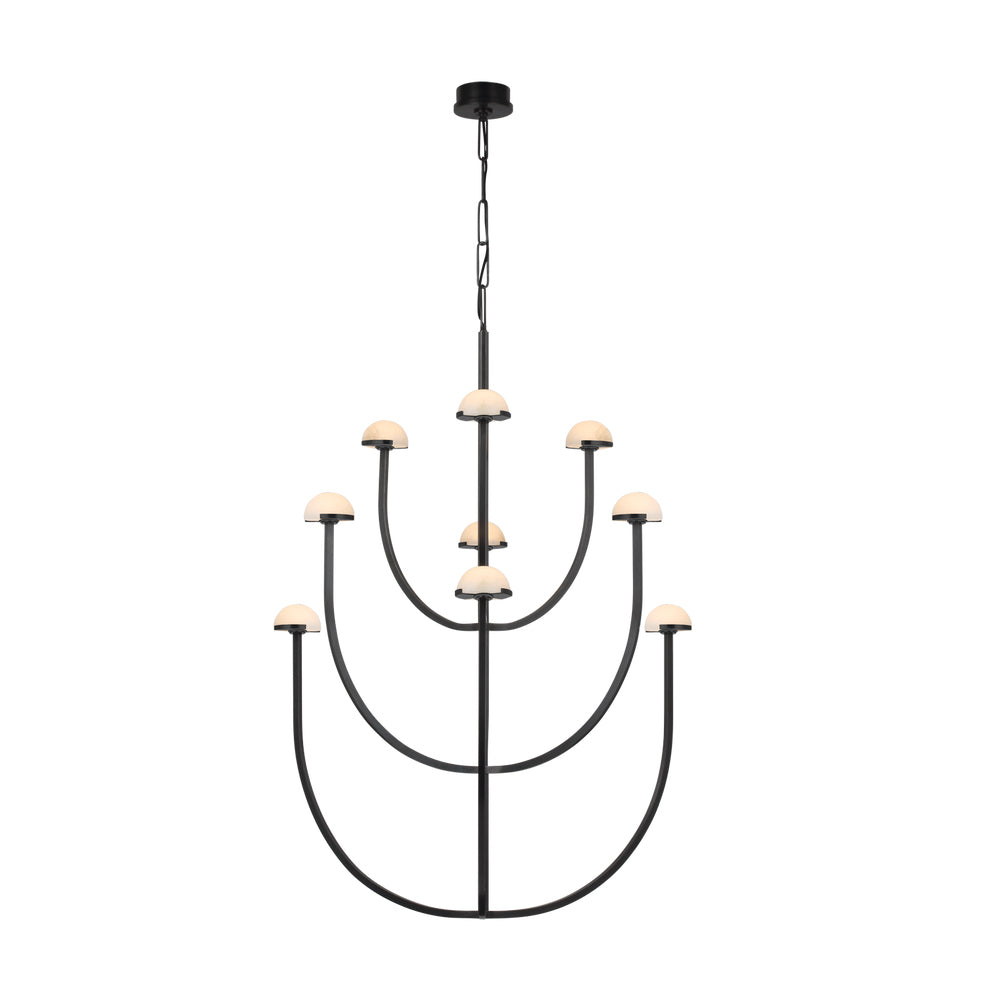 Pedra Chandelier Alabaster Minimalist Arc Geometry - Neutralighting