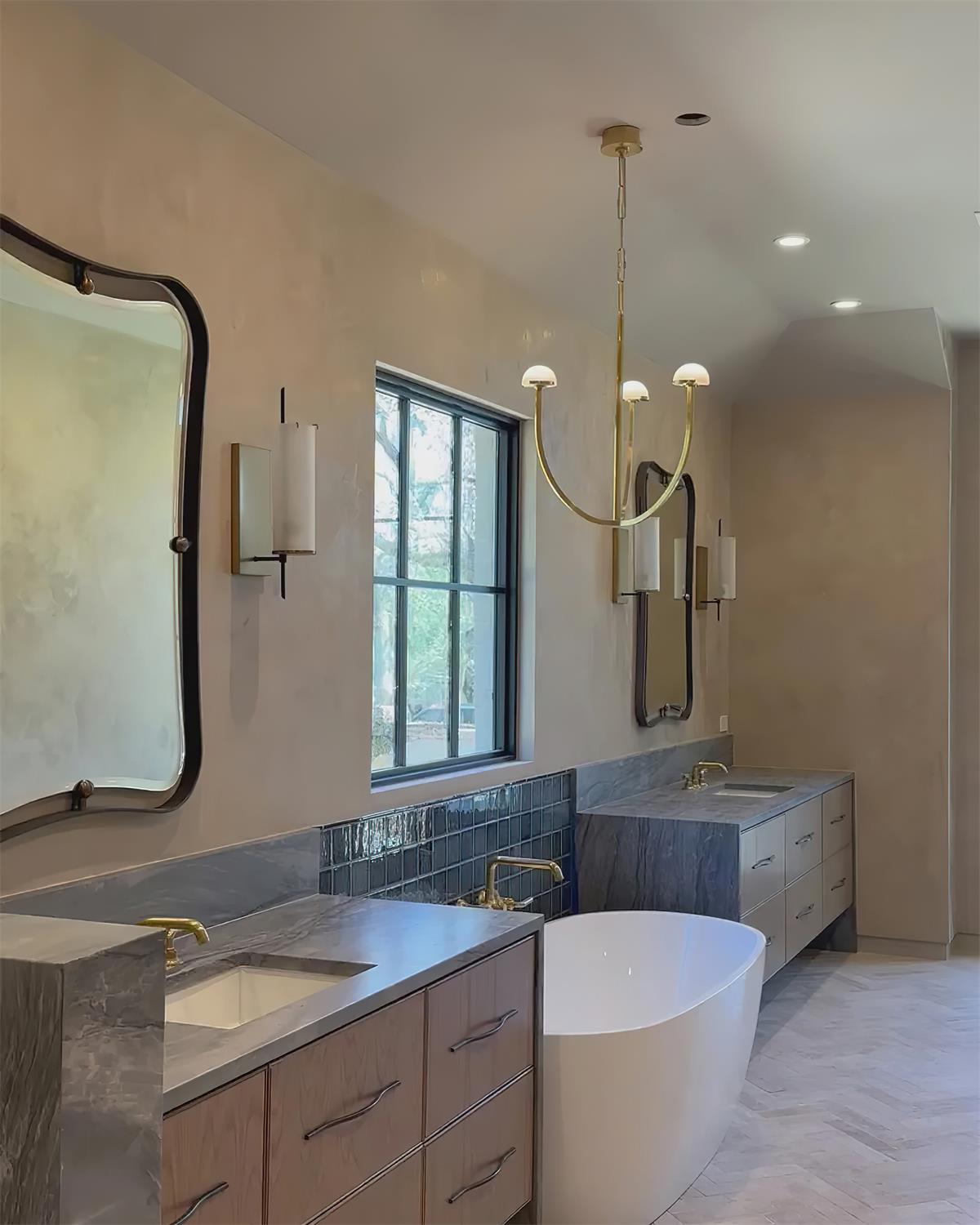 Pedra Chandelier Alabaster Minimalist Arc Geometry - Neutralighting