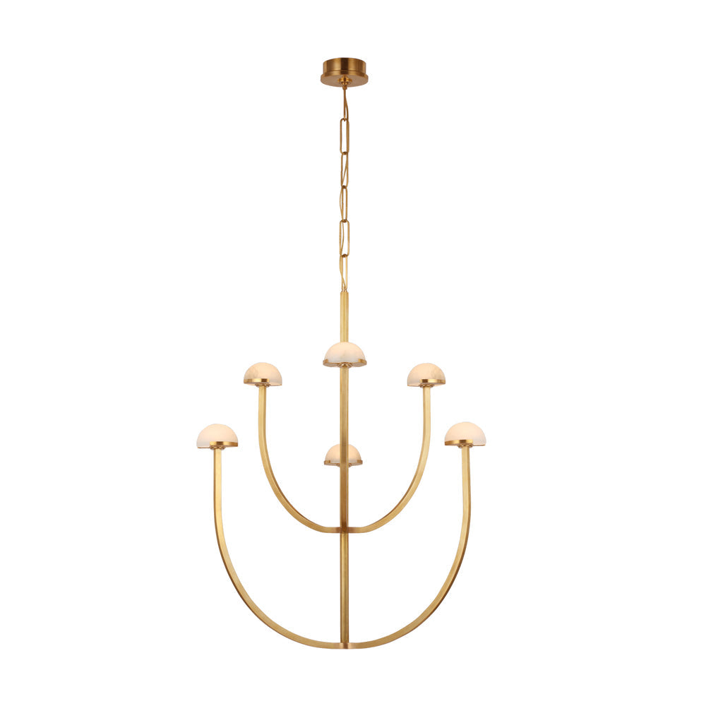 Pedra Chandelier Alabaster Minimalist Arc Geometry - Neutralighting