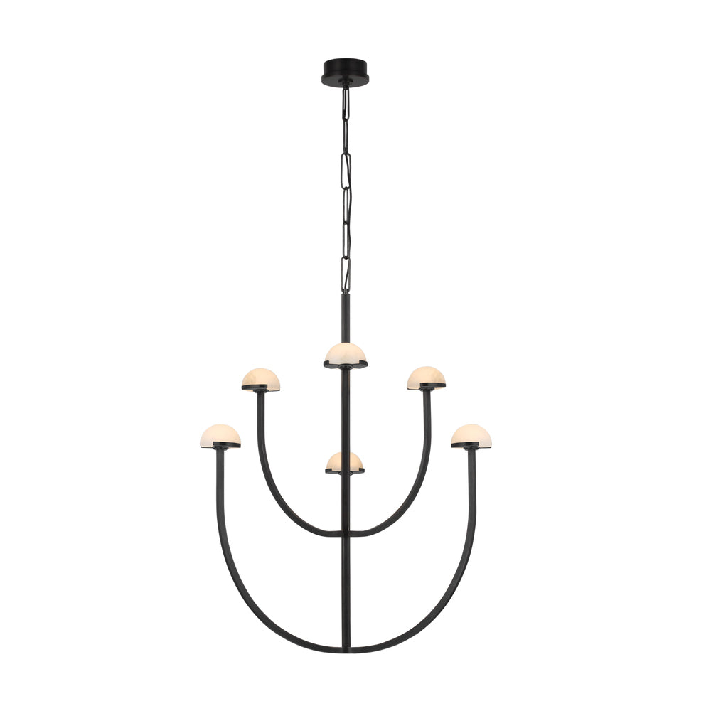 Pedra Chandelier Alabaster Minimalist Arc Geometry - Neutralighting