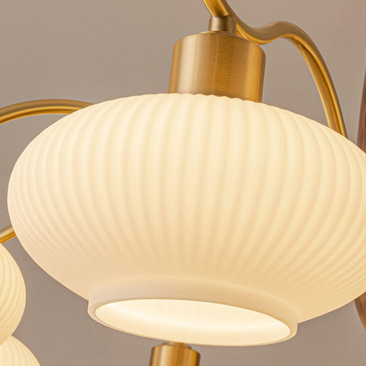 Cavien Brass and Walnut Chandelier - Neutralighting