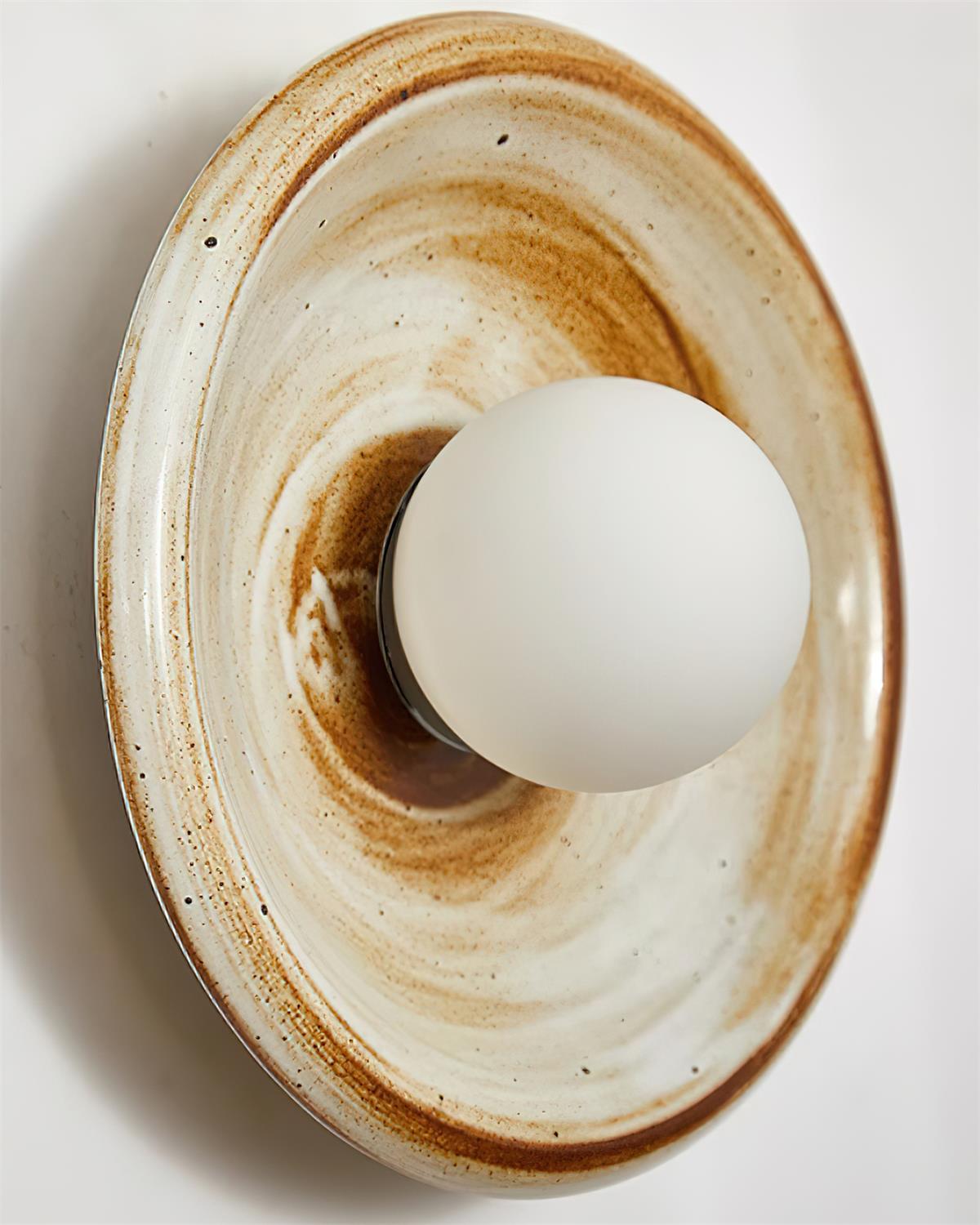 Wall Lamp Ceramic Orbit Disc with Glass Globe Entryway Modern - Neutralighting