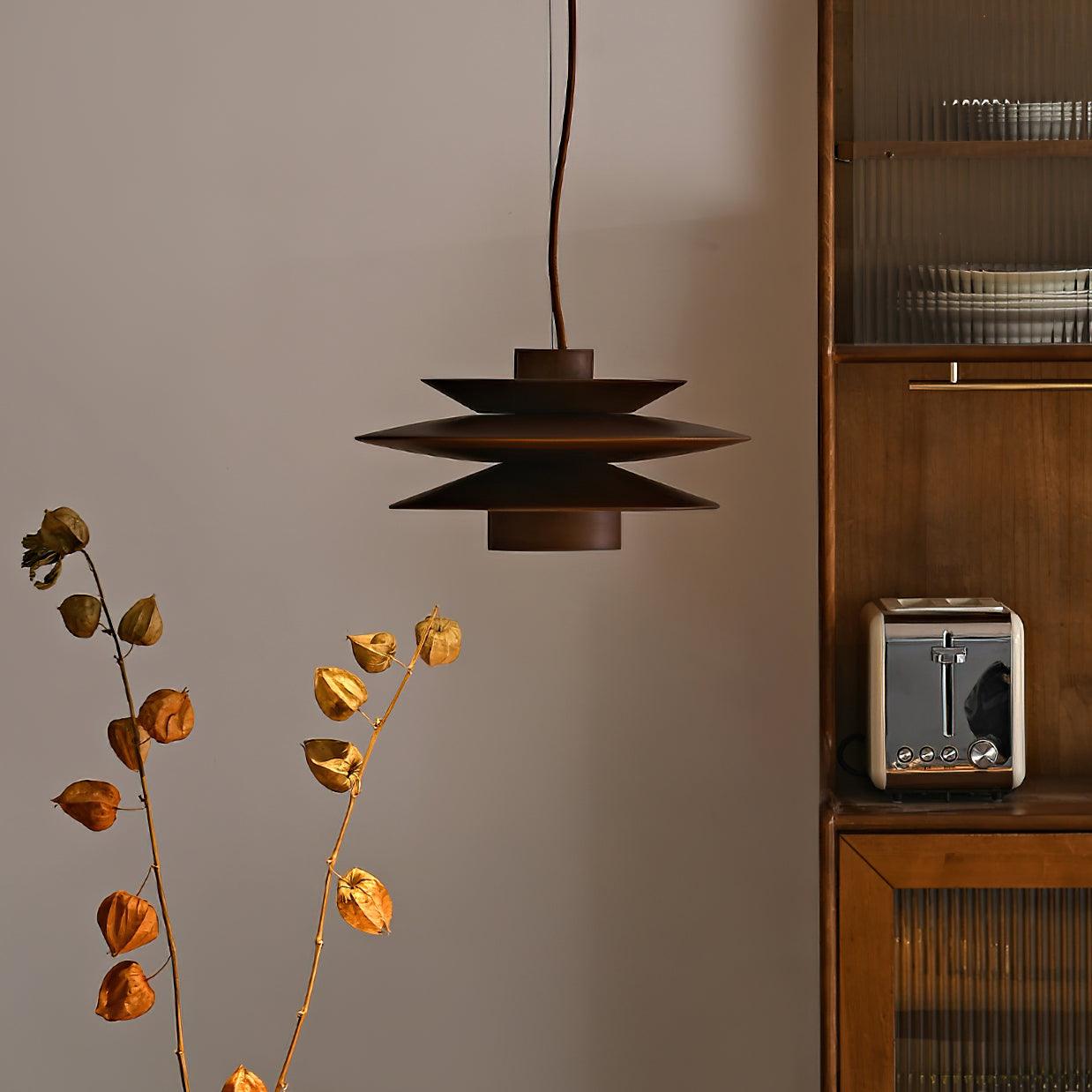 Axis Mid Century Walnut Pendant Light - Neutralighting