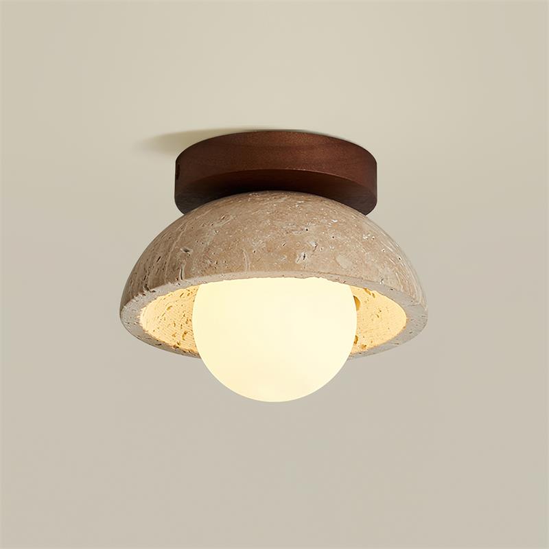 Ritta Minimalist Travertine Ceiling Light - Neutralighting