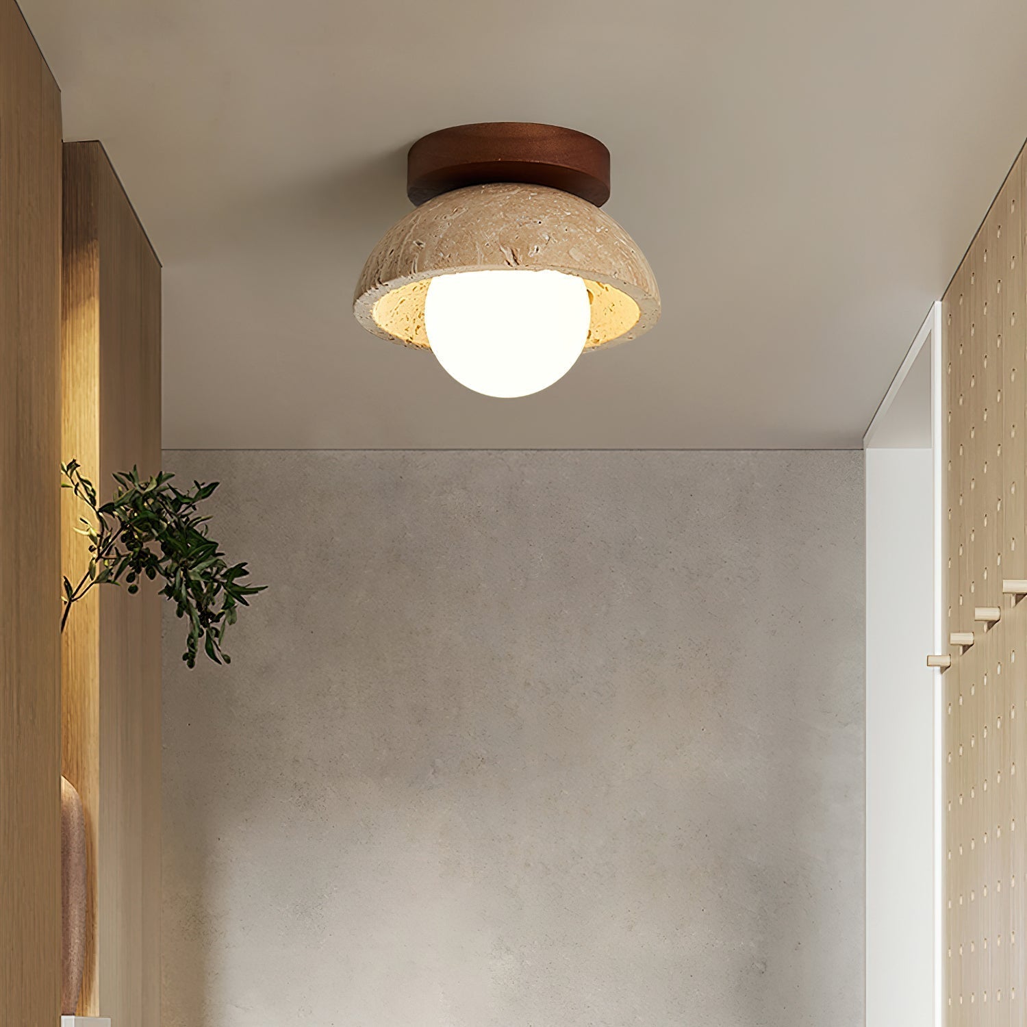 Ritta Minimalist Travertine Ceiling Light - Neutralighting