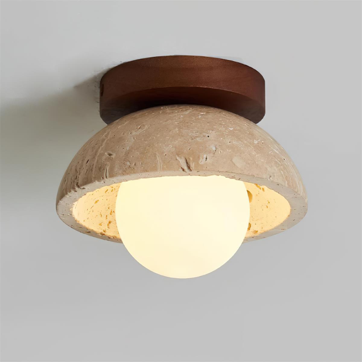 Ritta Minimalist Travertine Ceiling Light - Neutralighting