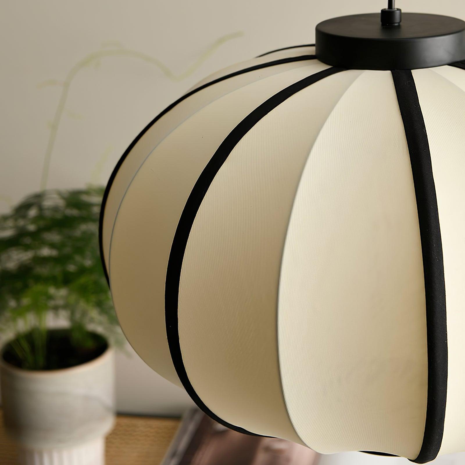 Pendant Lamp Fabric Lantern Shade Metal Frame Vintage - Neutralighting