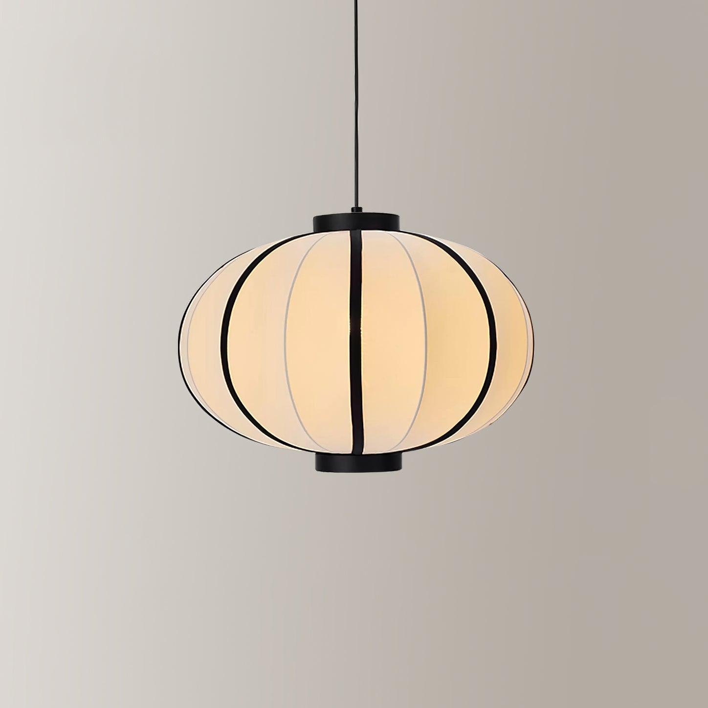 Pendant Lamp Fabric Lantern Shade Metal Frame Vintage - Neutralighting