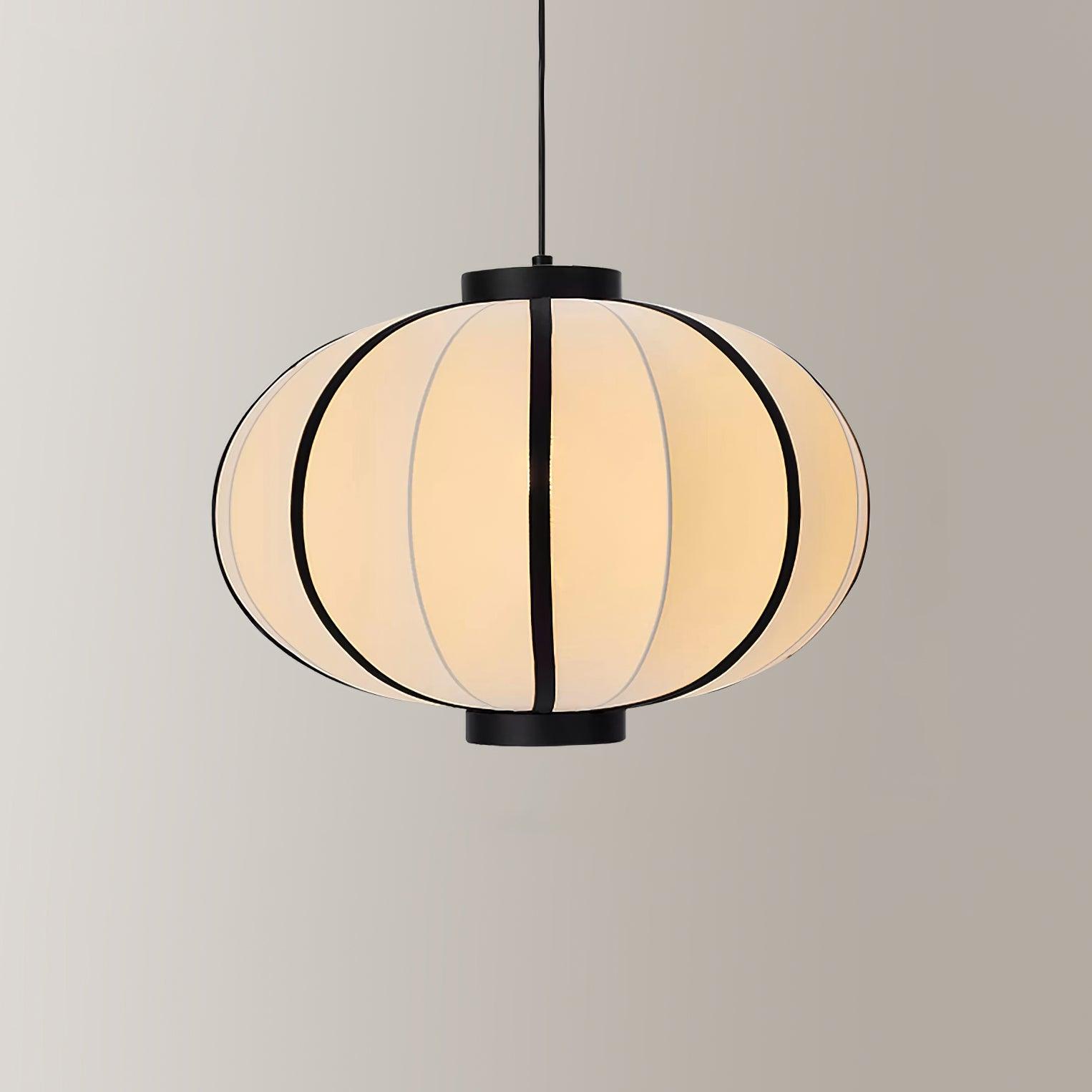 Pendant Lamp Fabric Lantern Shade Metal Frame Vintage - Neutralighting