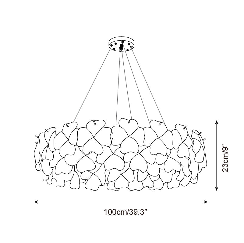 Ophelis Pink Flower Glass Chandelier - Neutralighting