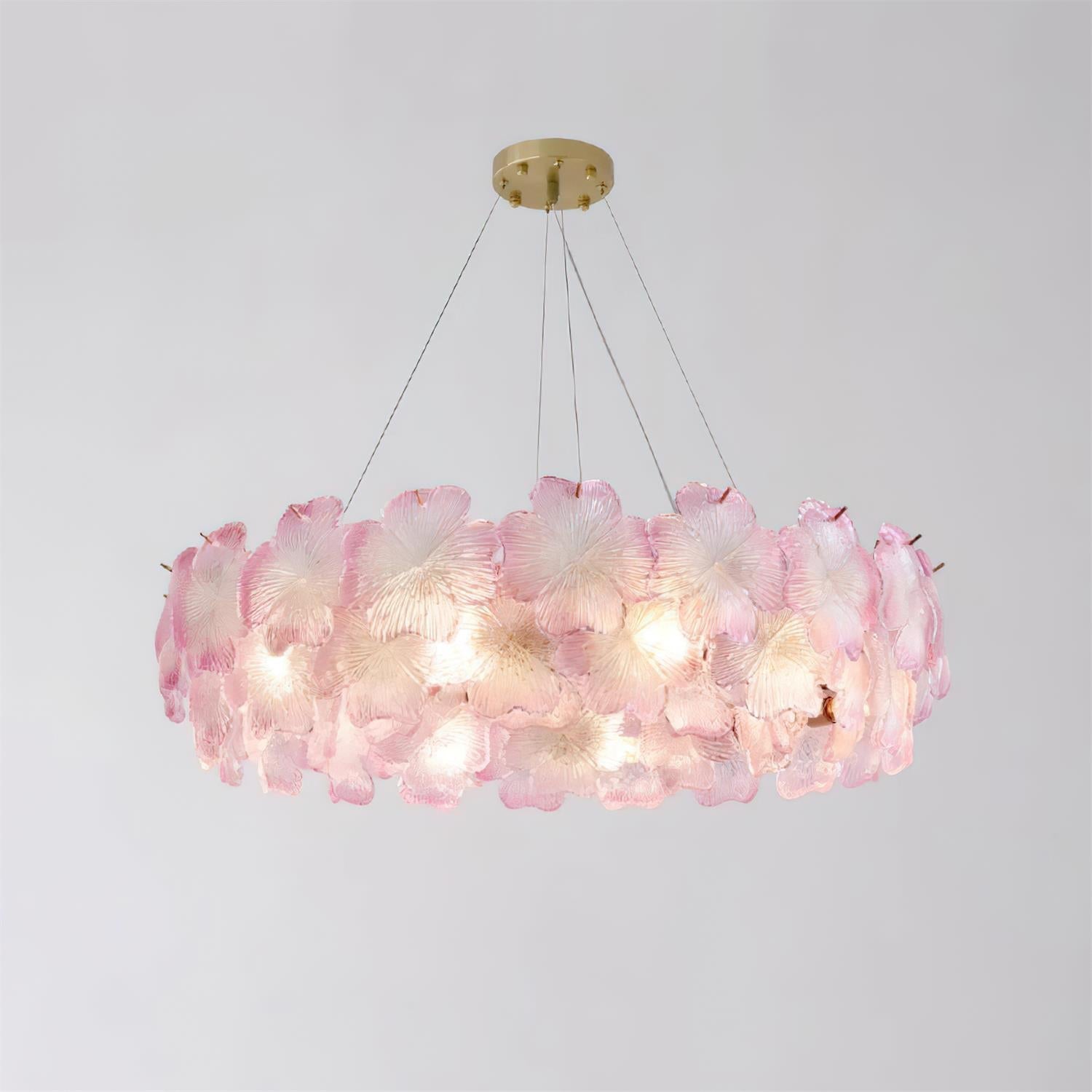 Ophelis Pink Flower Glass Chandelier - Neutralighting