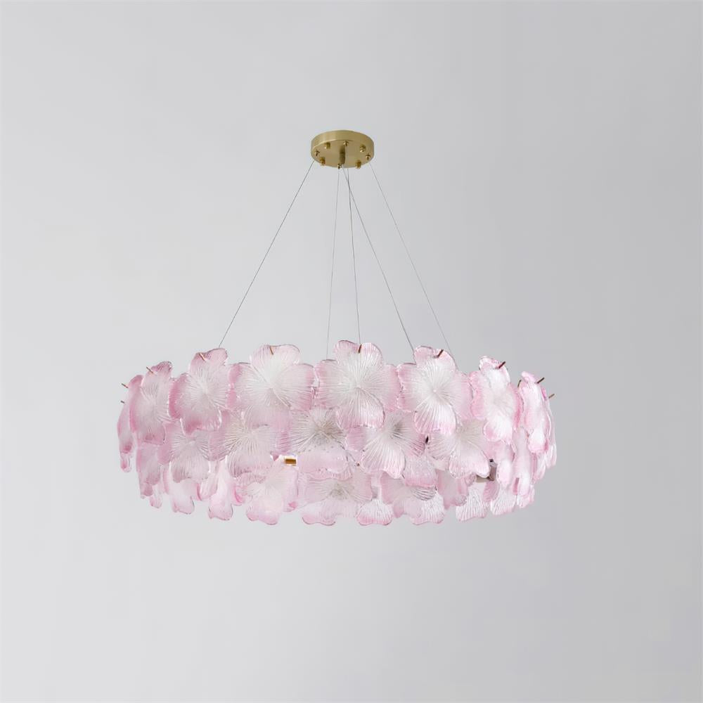 Ophelis Pink Flower Glass Chandelier - Neutralighting