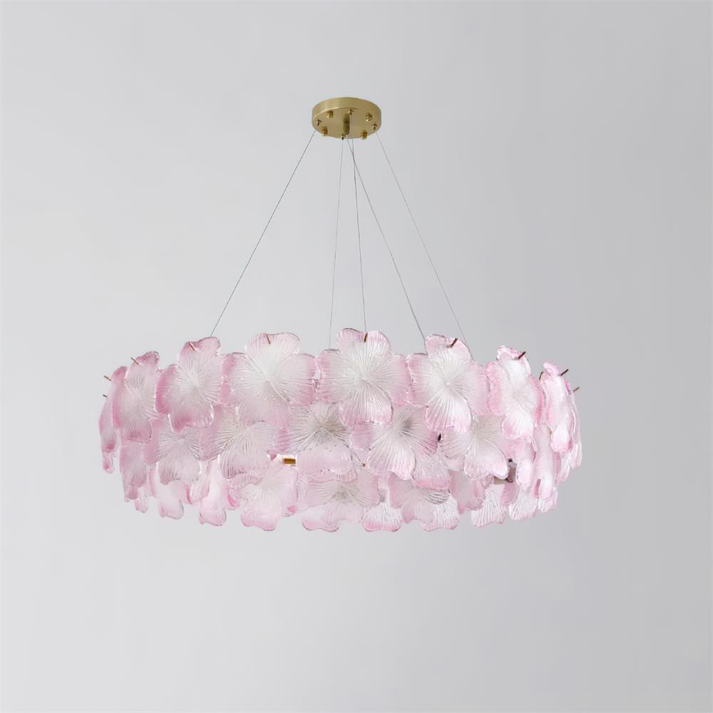 Ophelis Pink Flower Glass Chandelier - Neutralighting