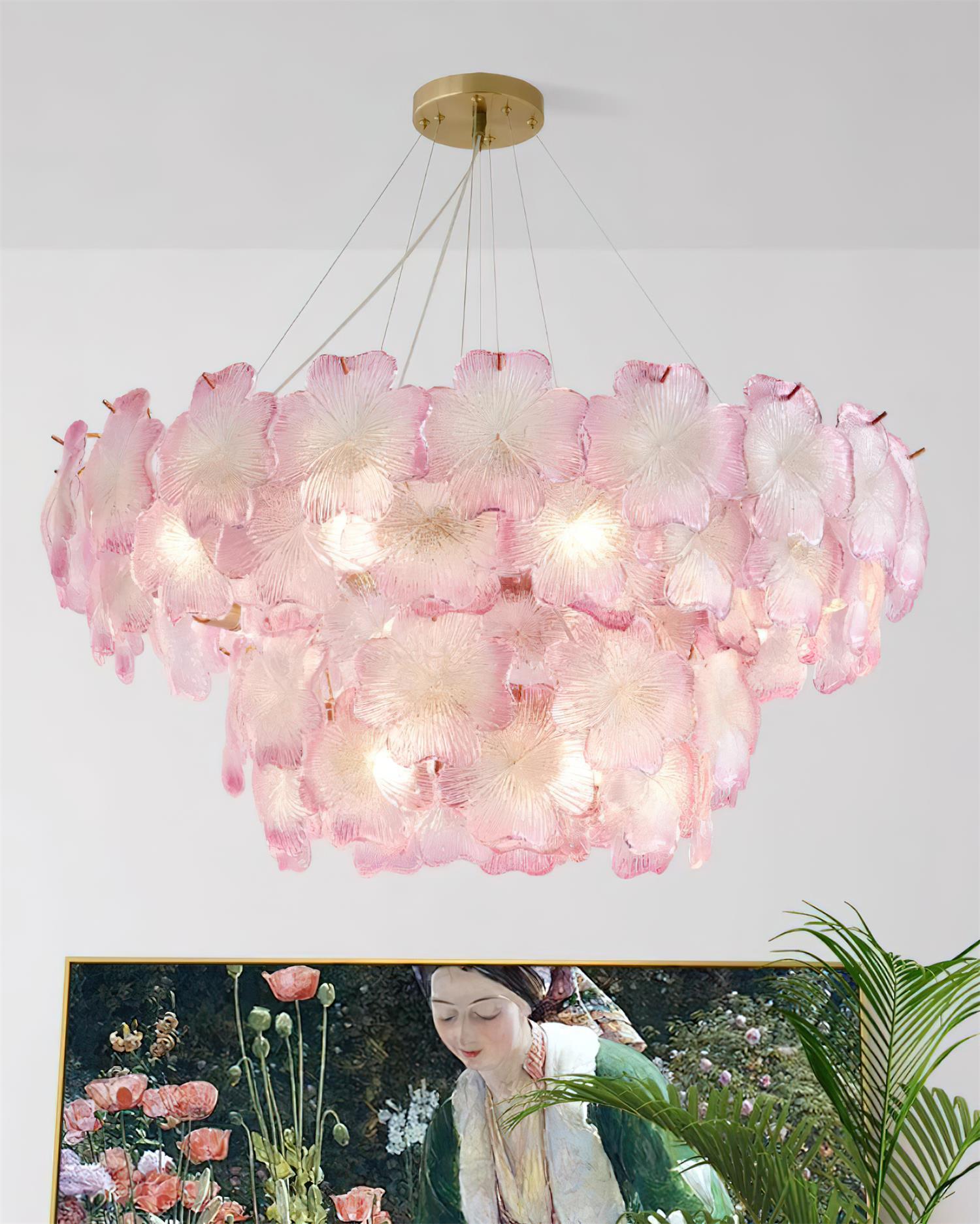 Ophelis Pink Flower Glass Chandelier - Neutralighting