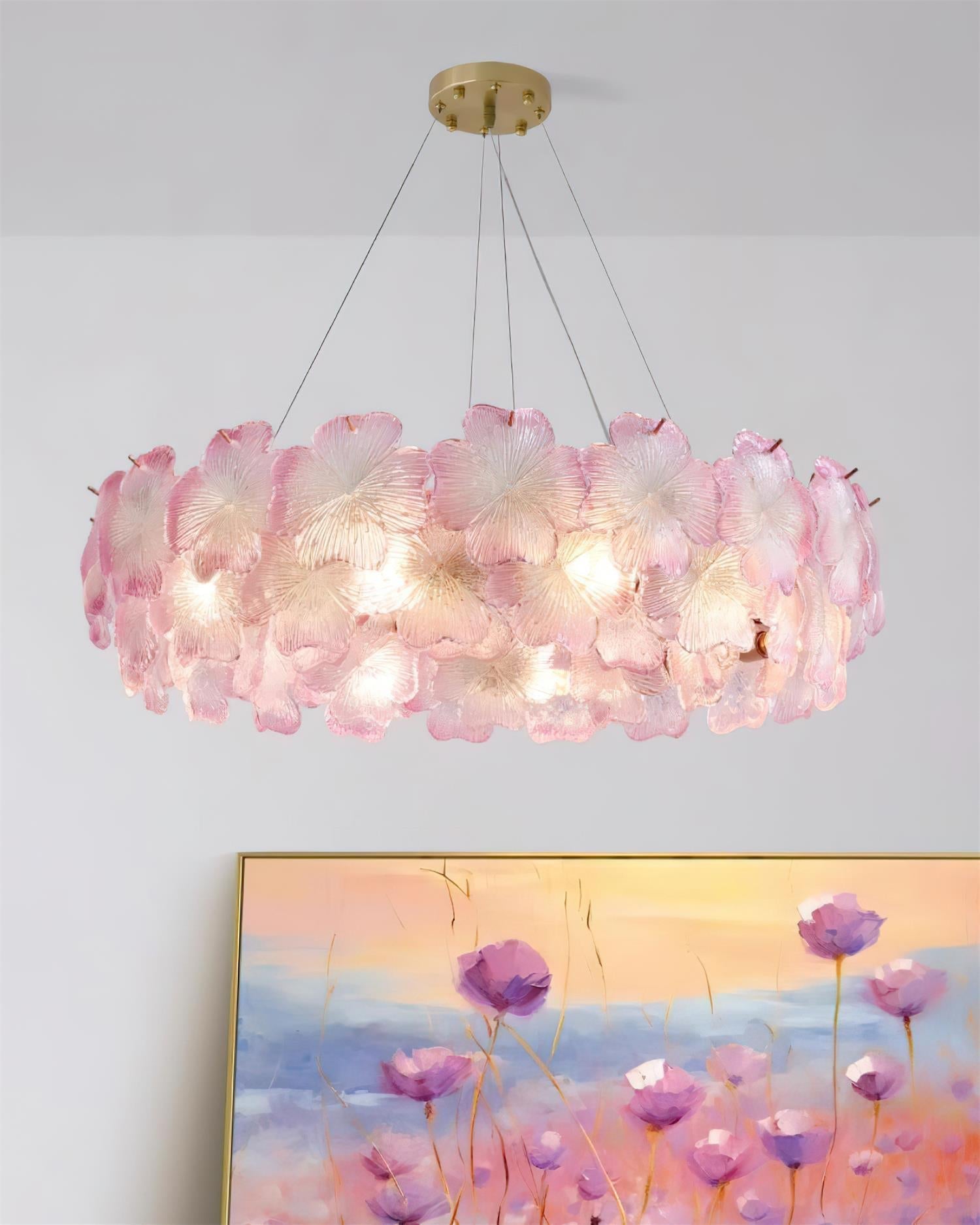 Ophelis Pink Flower Glass Chandelier - Neutralighting