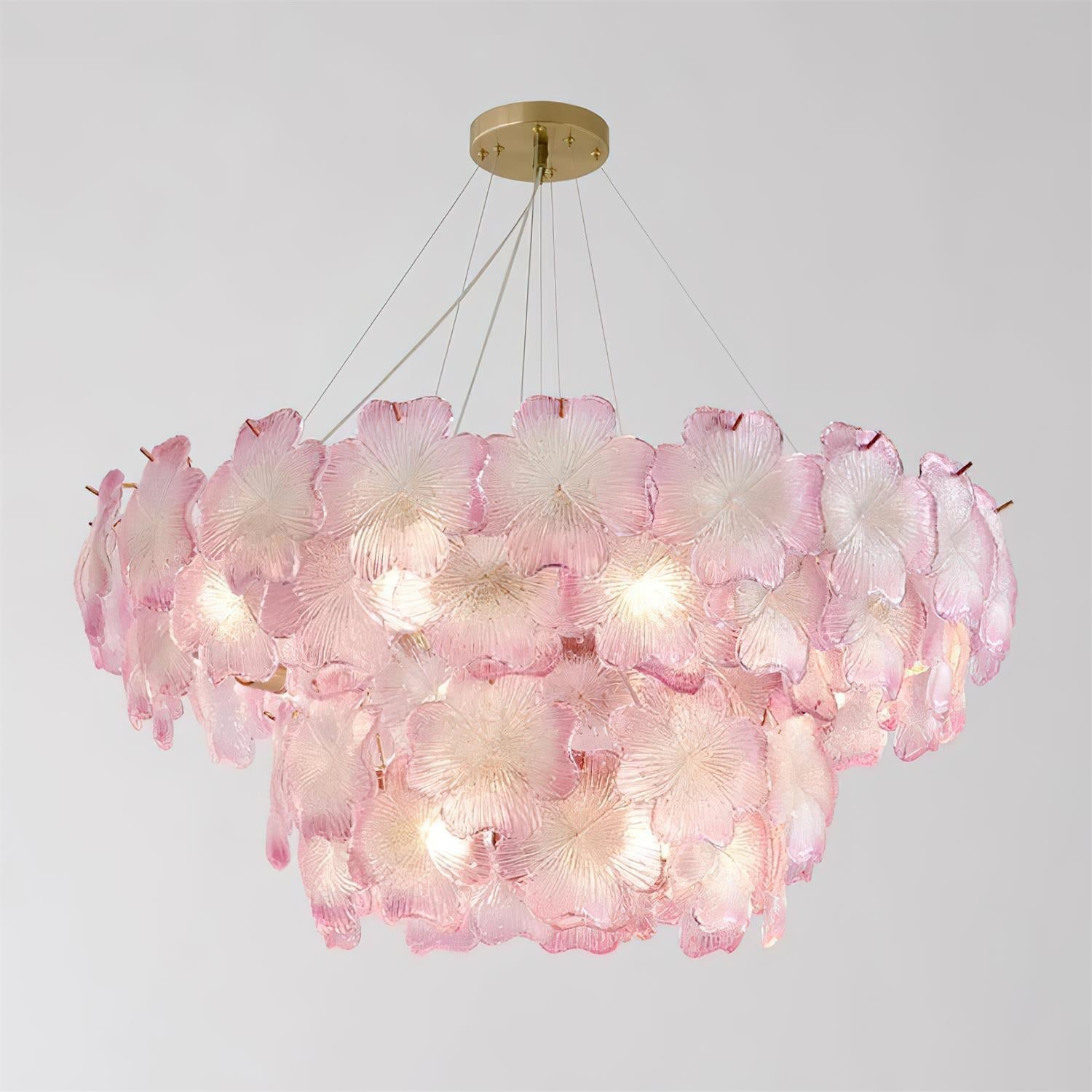 Ophelis Pink Flower Glass Chandelier - Neutralighting