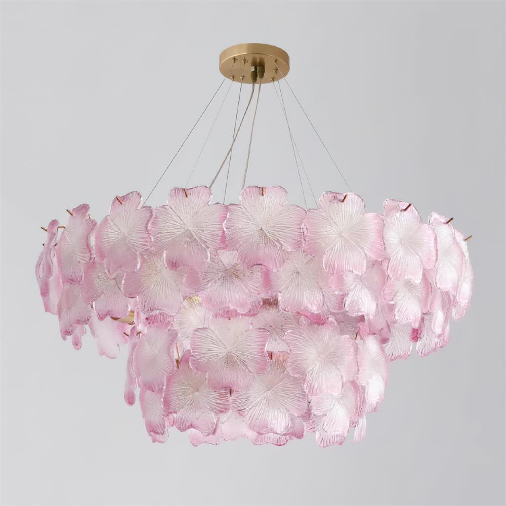 Ophelis Pink Flower Glass Chandelier - Neutralighting