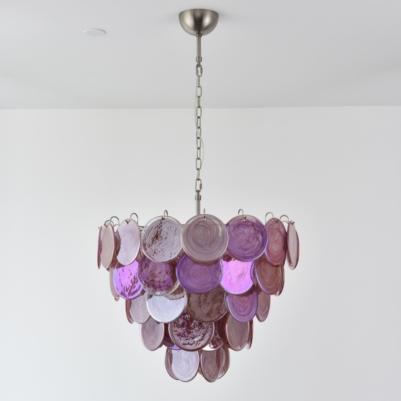 Aurora Chandelier Pink Murano Disc Layered