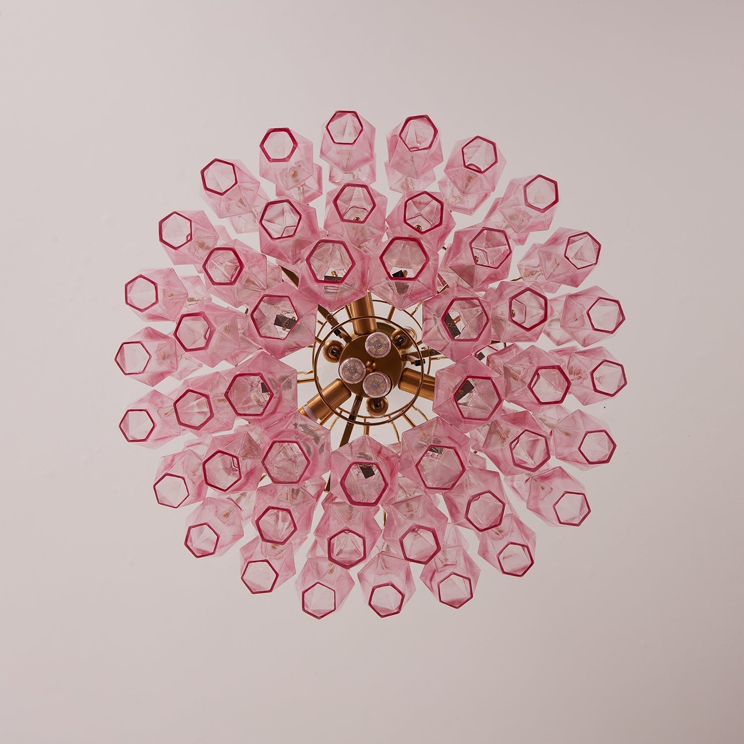 Aurora Chandelier Pink Murano Glass Layered Glam