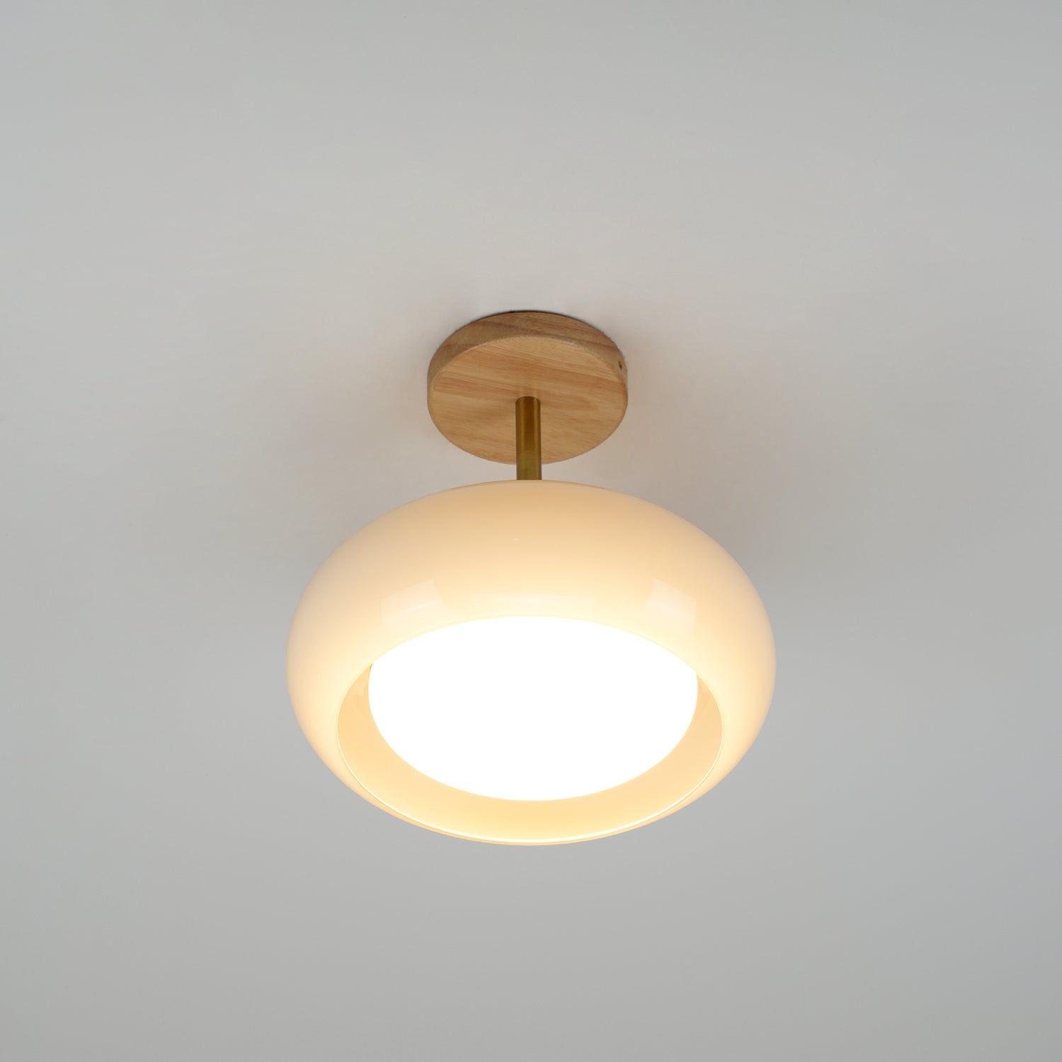 Charlotte Flush Mount Ceiling Light Glass Wood &Orange&White - Neutralighting