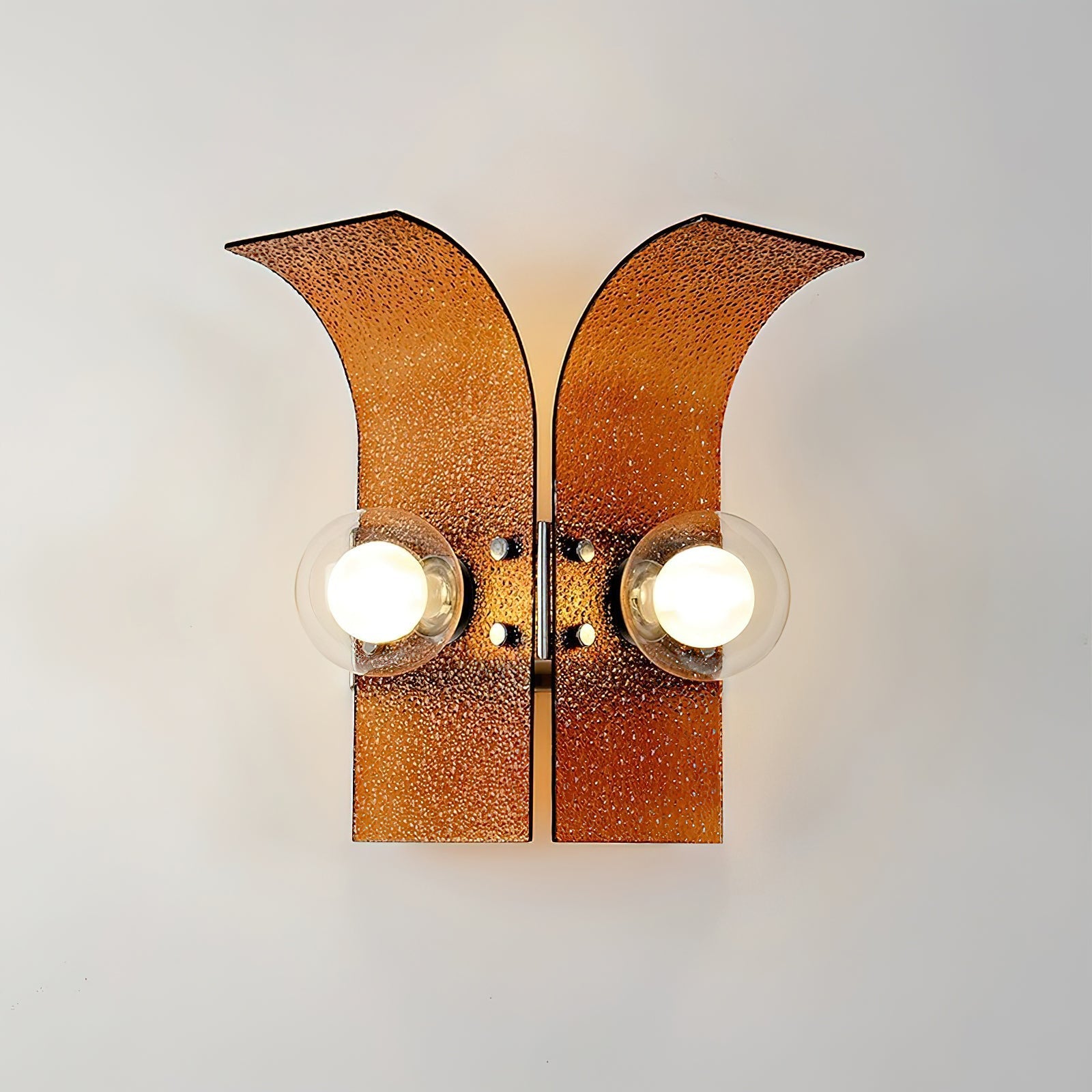 Wall Light Textured Glass Panels Dual Globes - Neutralighting