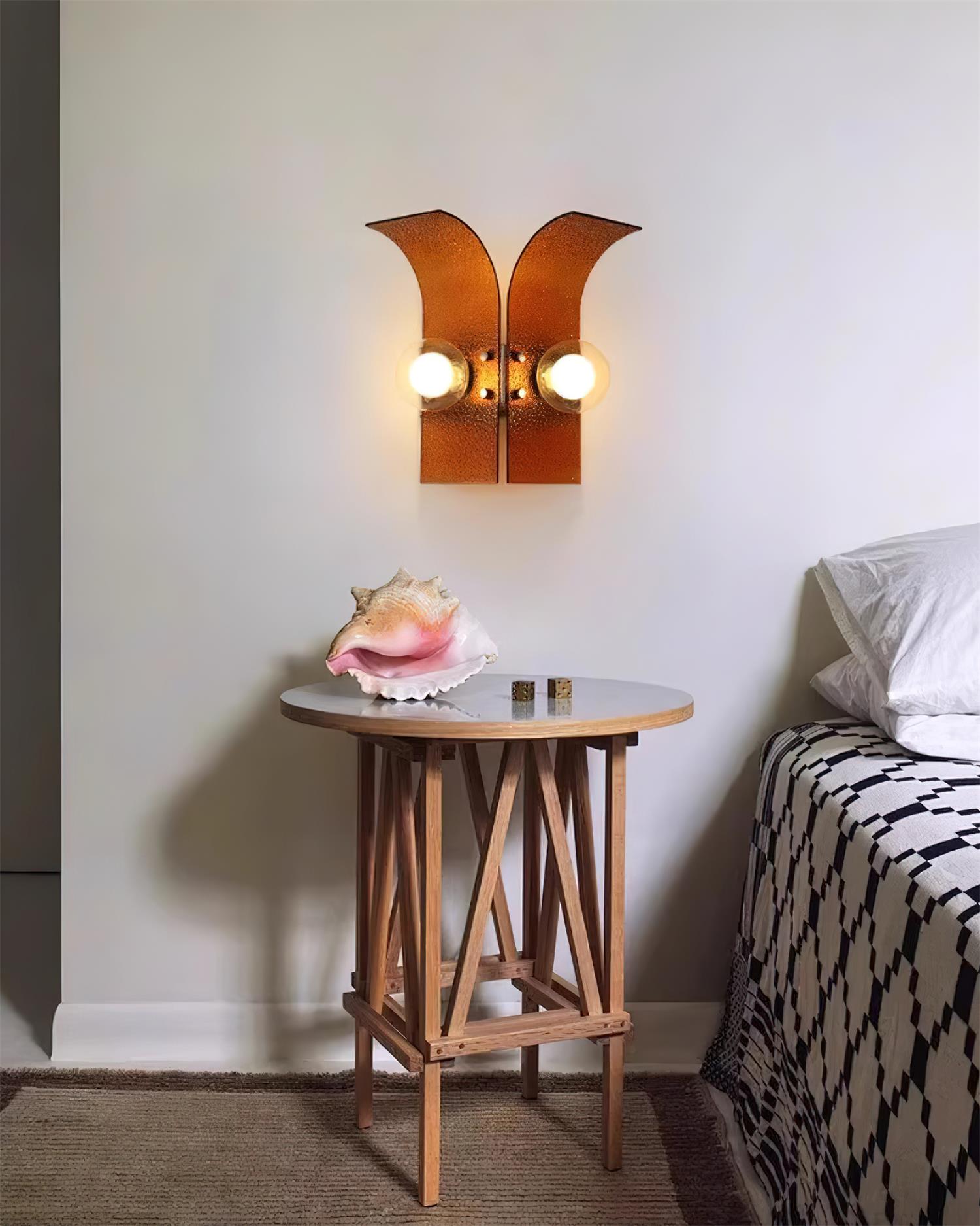 Wall Light Textured Glass Panels Dual Globes - Neutralighting
