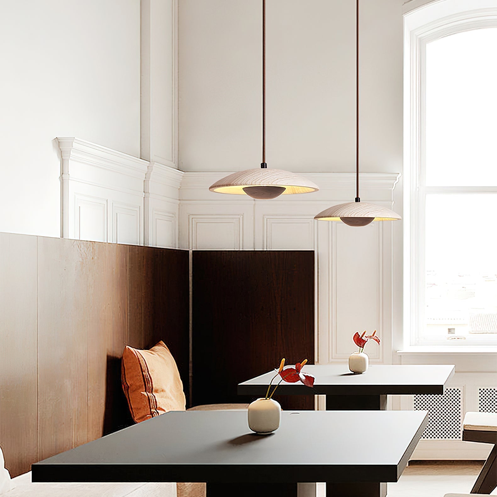 Zodore Wide-Brim Travertine Pendant Light - Neutralighting